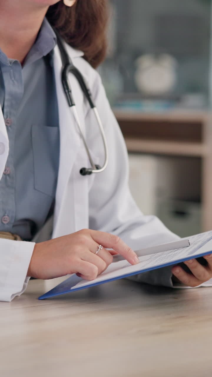 Doctor reviewing medical record