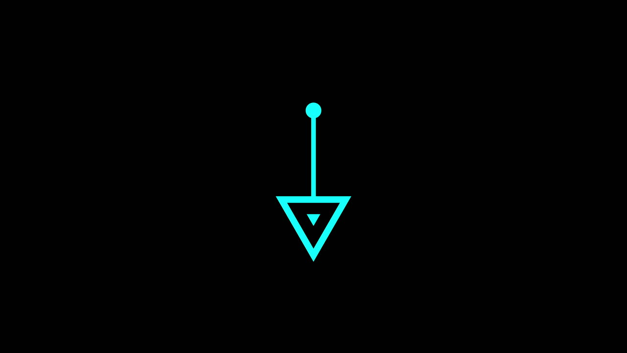 Abstract Turquoise Geometric Shape Animation on Black Background