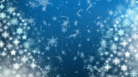 Snow-falling-on-blue-background