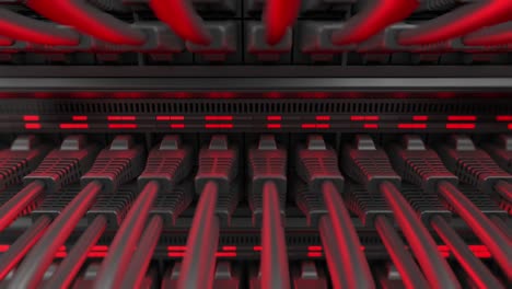 interruptor de red de internet con cables ethernet conectados.