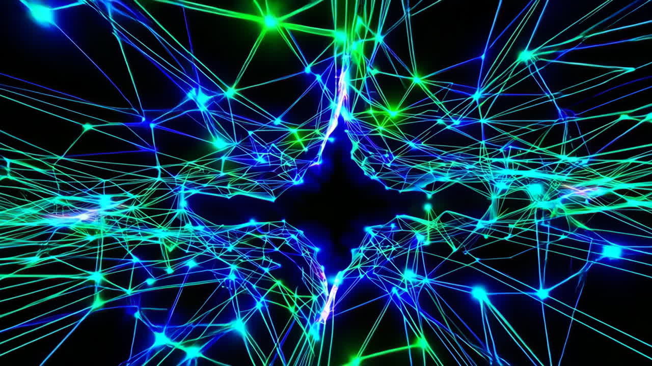 Abstract Network Glowing Lines