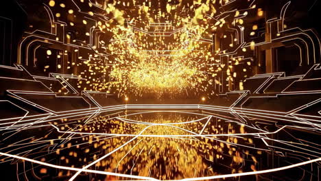 golden futuristic stage