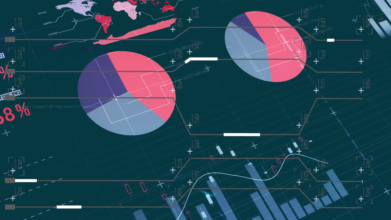 animación del procesamiento de datos sobre un fondo gris