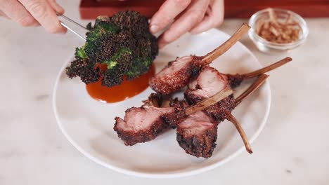 roasted lamb chops with roasted broccoli