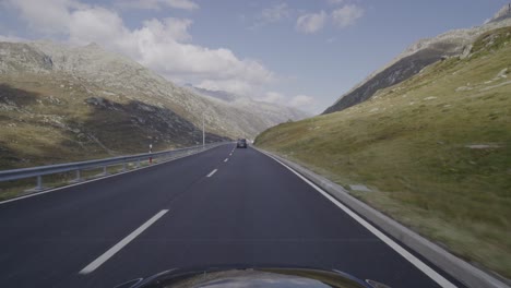 driving a car on the gotthard pass from south to north switzerland