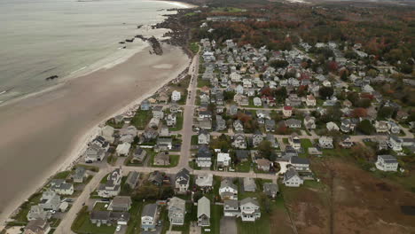 beautiful aerial view of higgins beach in scarborough, maine