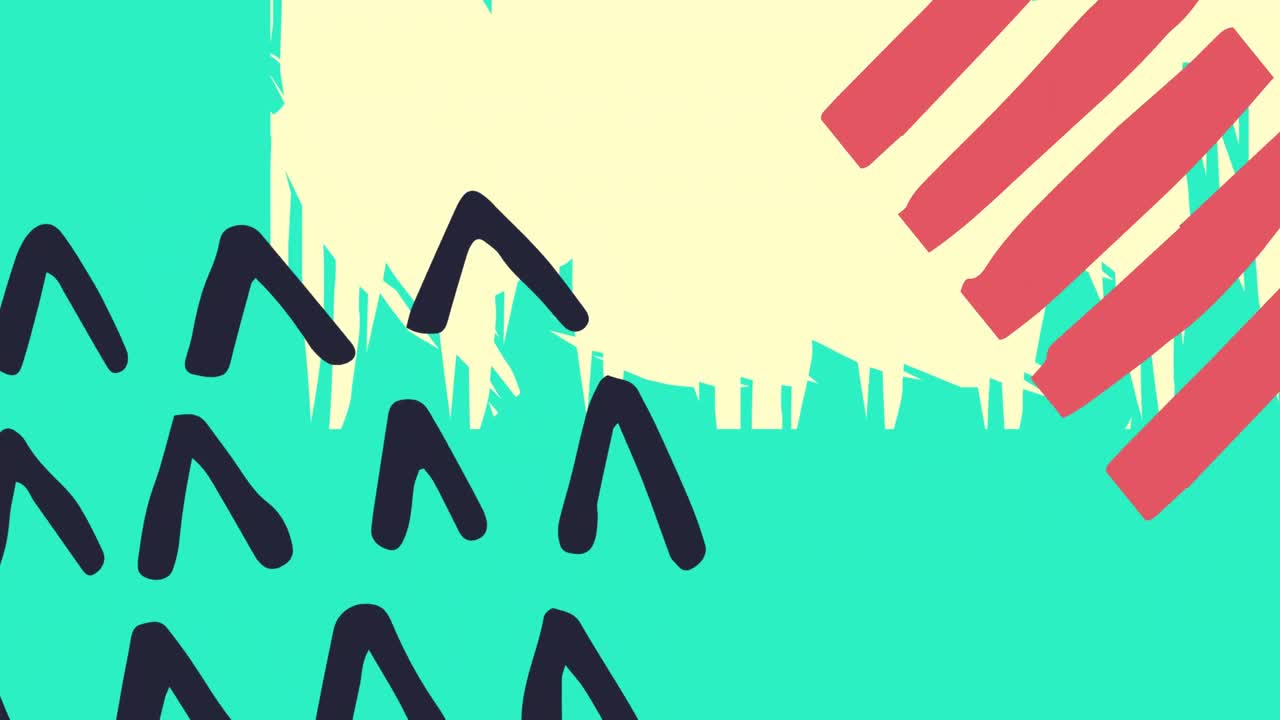 파란색 배경 위에서 움직이는 모양의 애니메이션