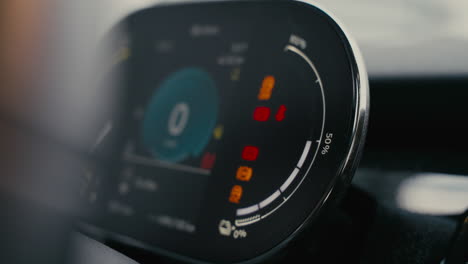 close-up of a modern car dashboard display