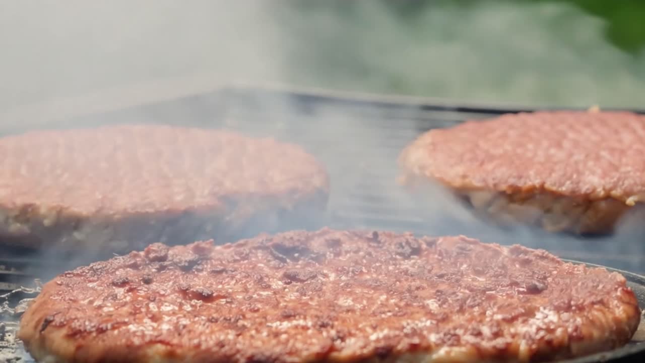 Meat grilling on barbecue