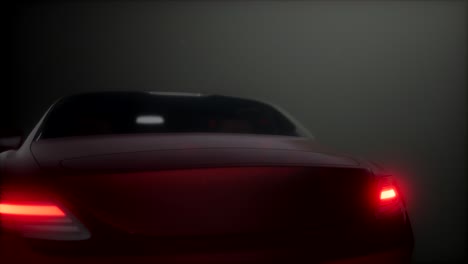 coche deportivo de lujo en un estudio oscuro con luces brillantes