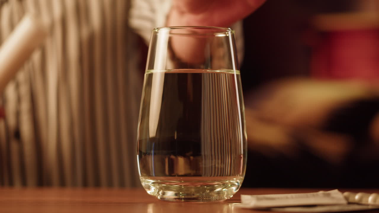 물에 약을 용해하는 것