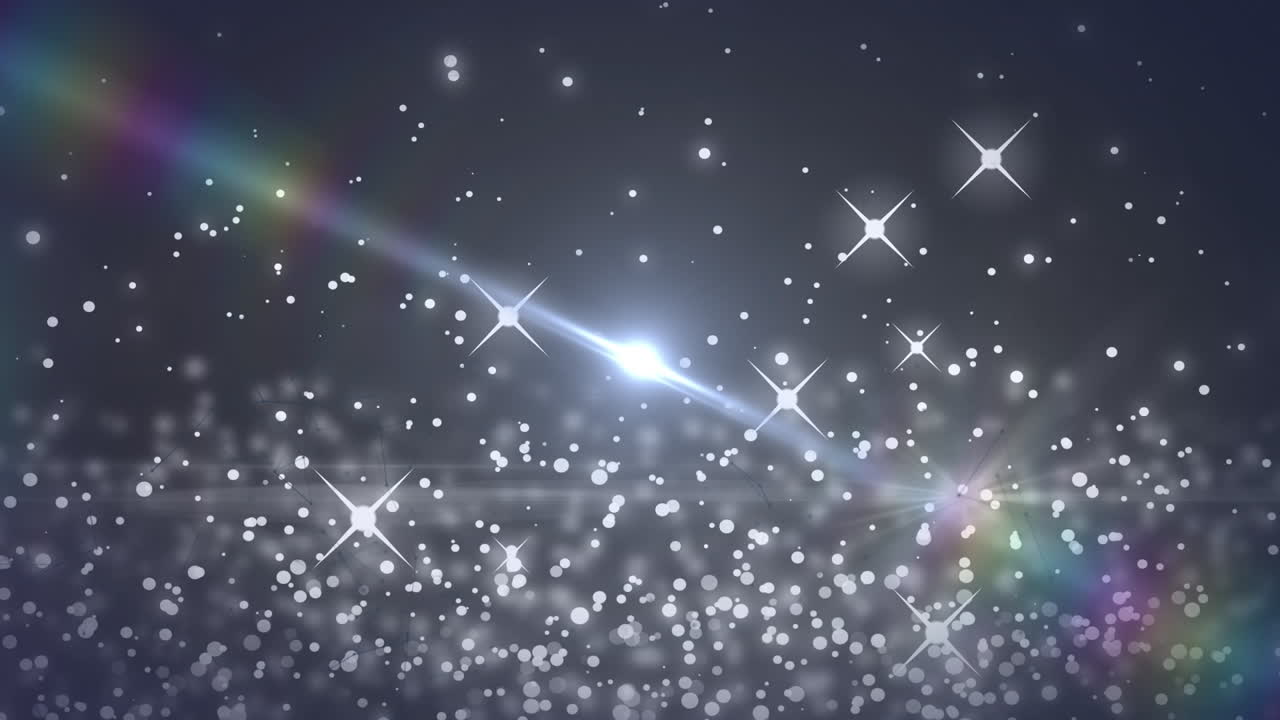 검은 바탕에 있는 빛의 반점과 흔적의 애니메이션