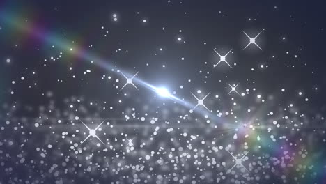 animación de puntos de luz y senderos sobre fondo negro