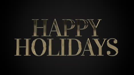 happy holidays with gold text and lines