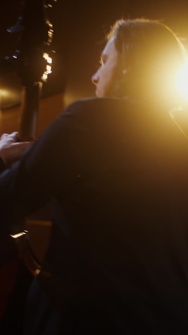 Jazz Bass Player in Concert