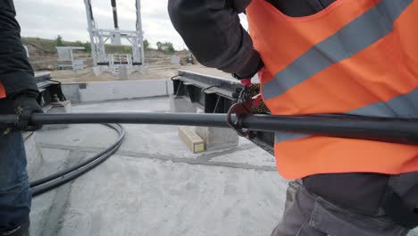 power cable installation process at a transformer substation