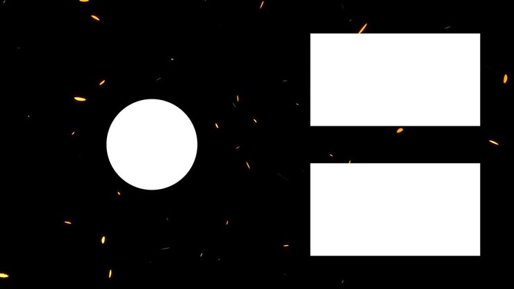 Motion graphics per schermata finale con particelle di piume che cadono