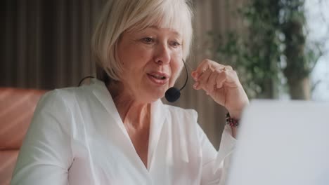 senior woman on video call