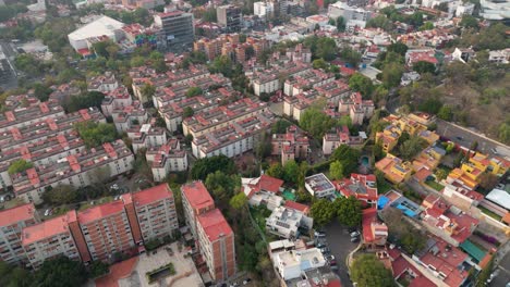 housing areas in coyoacan, cdmx, as seen from a drone