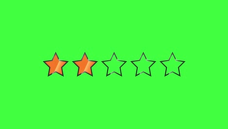 2 stars rating green screen background 4k