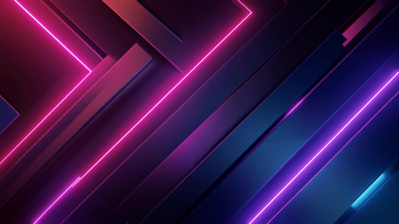 Dynamic Abstract Background with Glowing Neon Geometric Lines