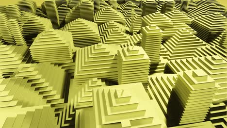 animación abstracta en bucle 3d con un patrón de estructura piramidal amarilla