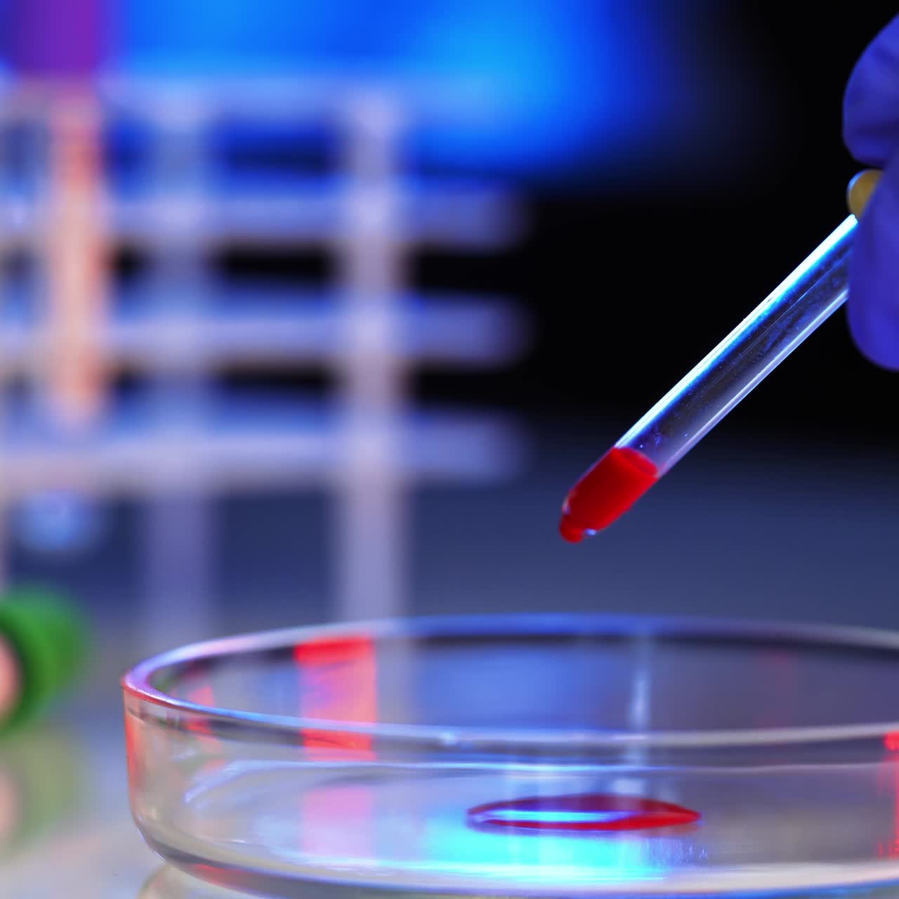 Scientist prepare blood sample