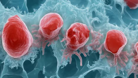 red blood cells in capillary tissue