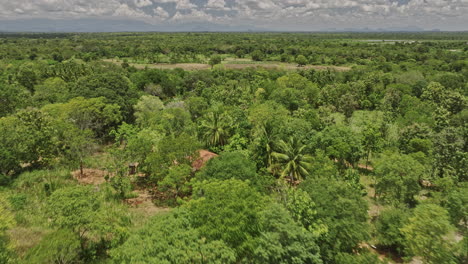 bogahawewa sri lanka aerial v6 drone flyover the protected catchment area capturing beauty of lunugamvehera national park's shrubland and reservoir wetlands - shot with mavic 3 cine - april 2023