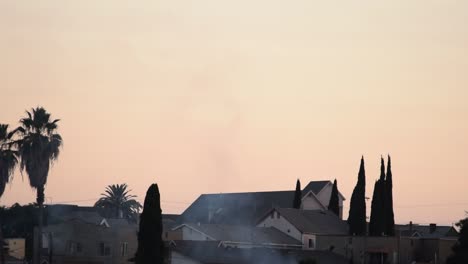 smoke over los angeles neighborhood