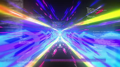 animación de senderos de luz y procesamiento de datos