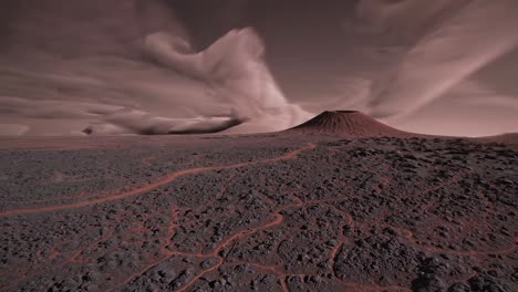 alien volcano landscape