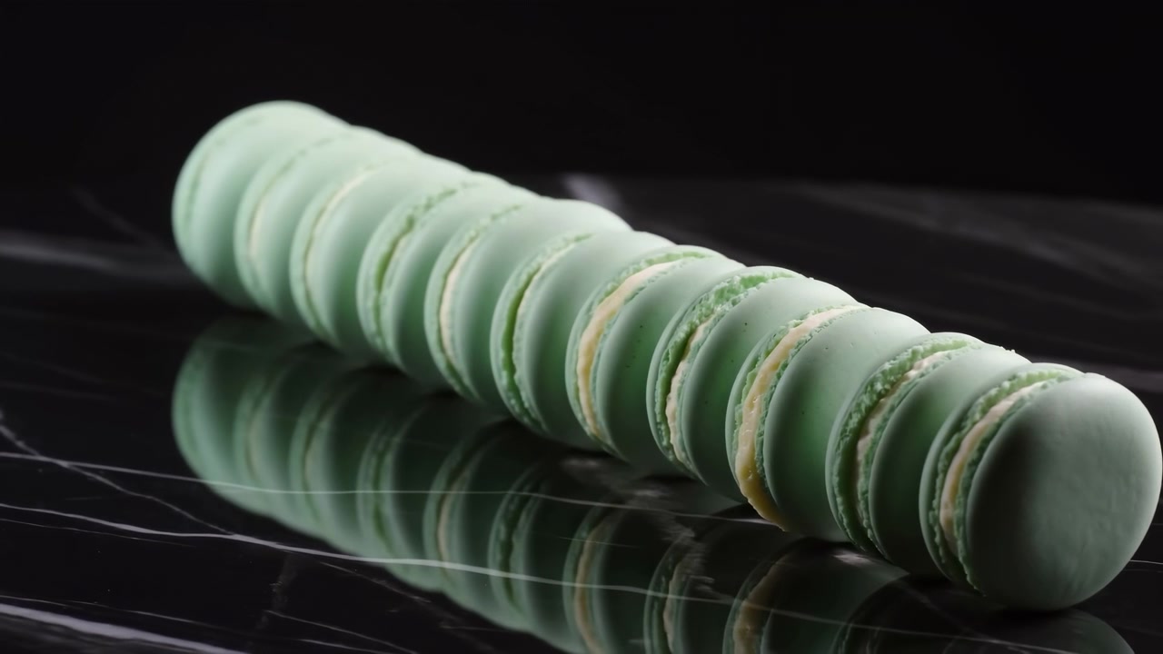 Stacked green coins no action observed static scene, in dark reflective surface, with green coins, with metallic coins reflective surface texture, from a top-down perspective perspective.