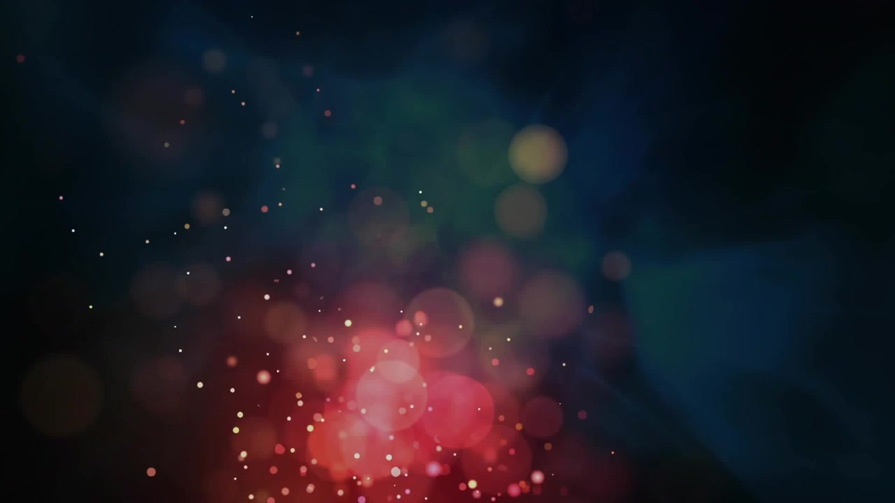 Animation of glowing lights and copy space on dark background