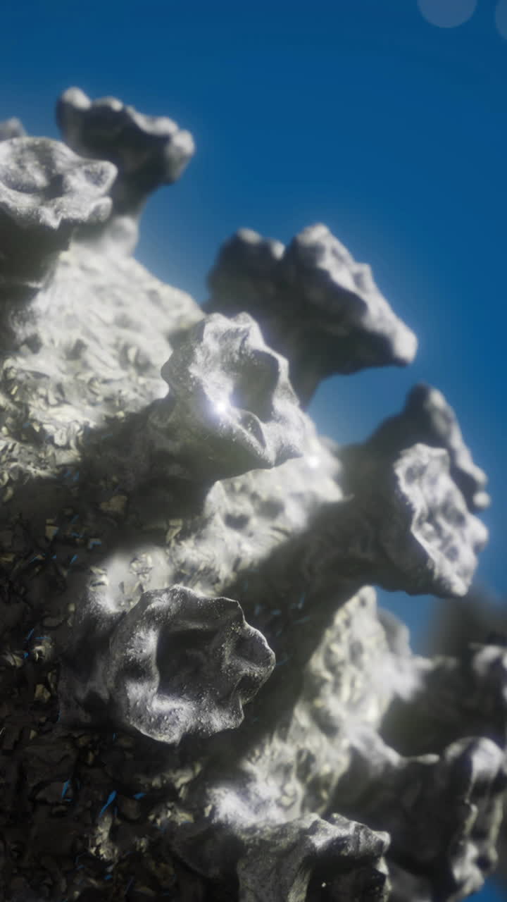 Microscopic view of a virus highlighting its intricate surface and structure