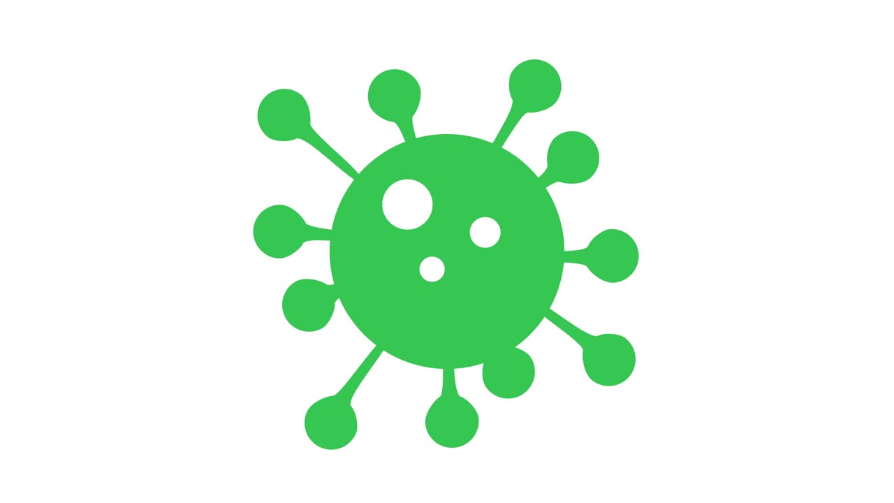 Icona simbolo del Coronavirus in loop verde