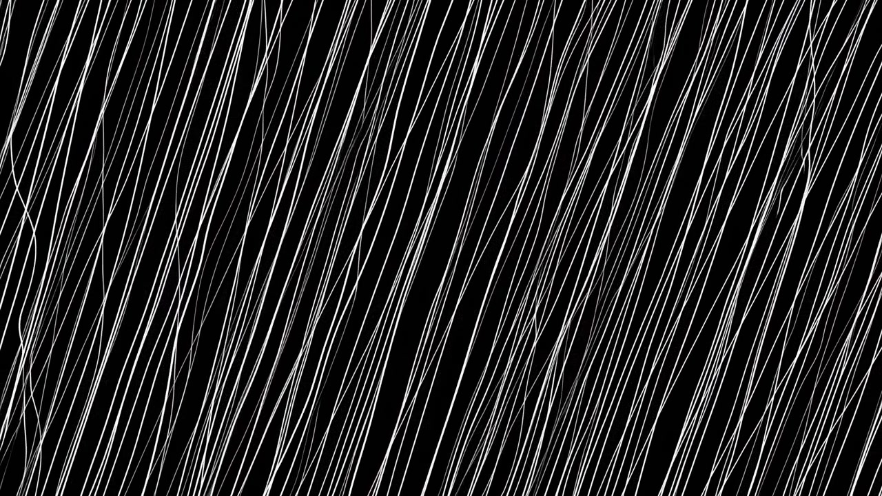 Composizione astratta ravvicinata di molte sottili linee diagonali bianche su uno sfondo scuro, che crea un forte senso di movimento, ritmo e un contrasto minimalista moderno.