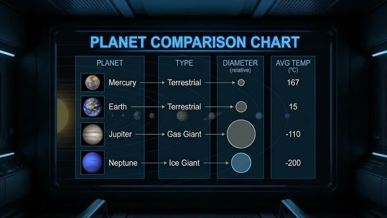 Planet Comparison Chart