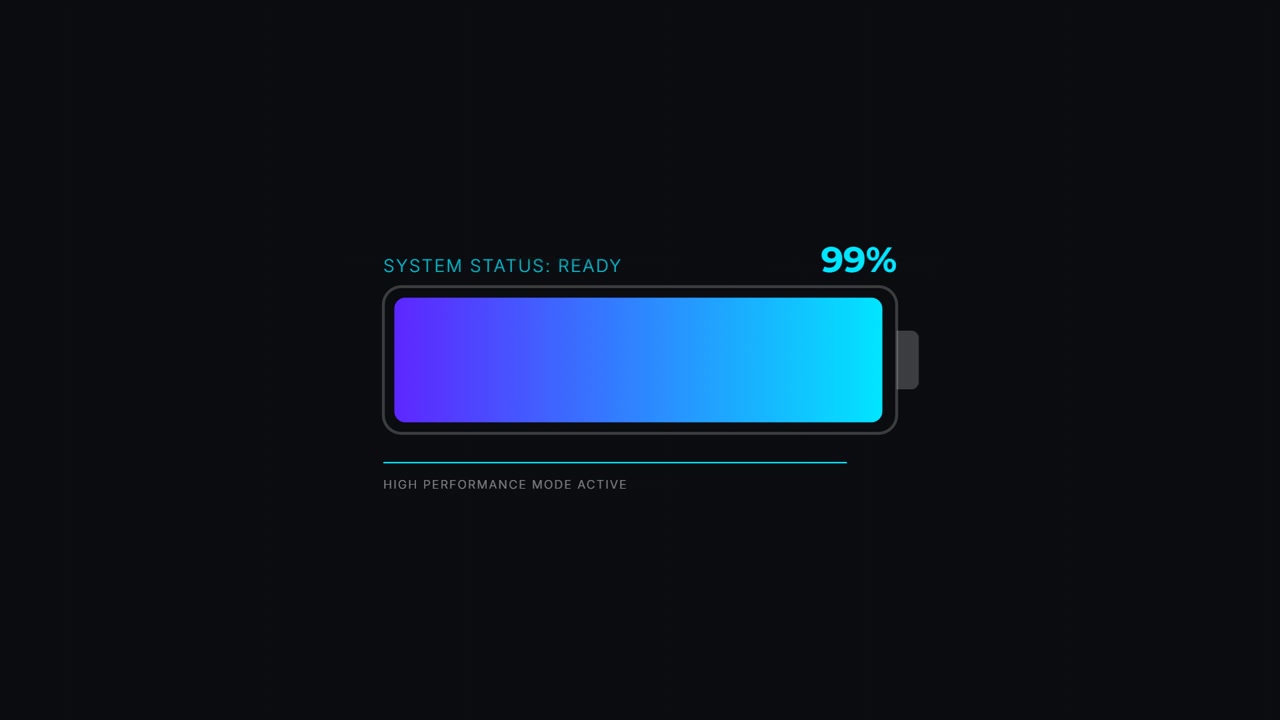 Digital Battery Charging Progress Bar Animation