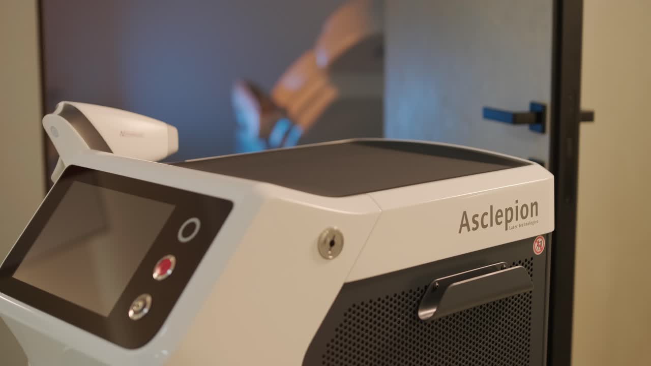 Modern laser hair removal machine in the cosmetology clinic