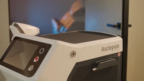 modern laser hair removal machine in the cosmetology clinic