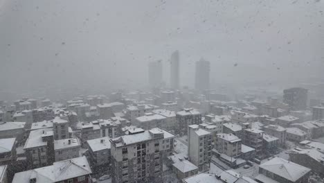 snowy cityscape