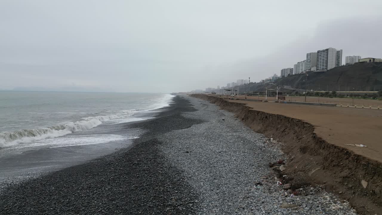 toma aérea del paisaje de la playa en