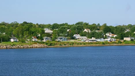 offshore view of charming coastal neighborhood in sydney nova scotia on cape breton island