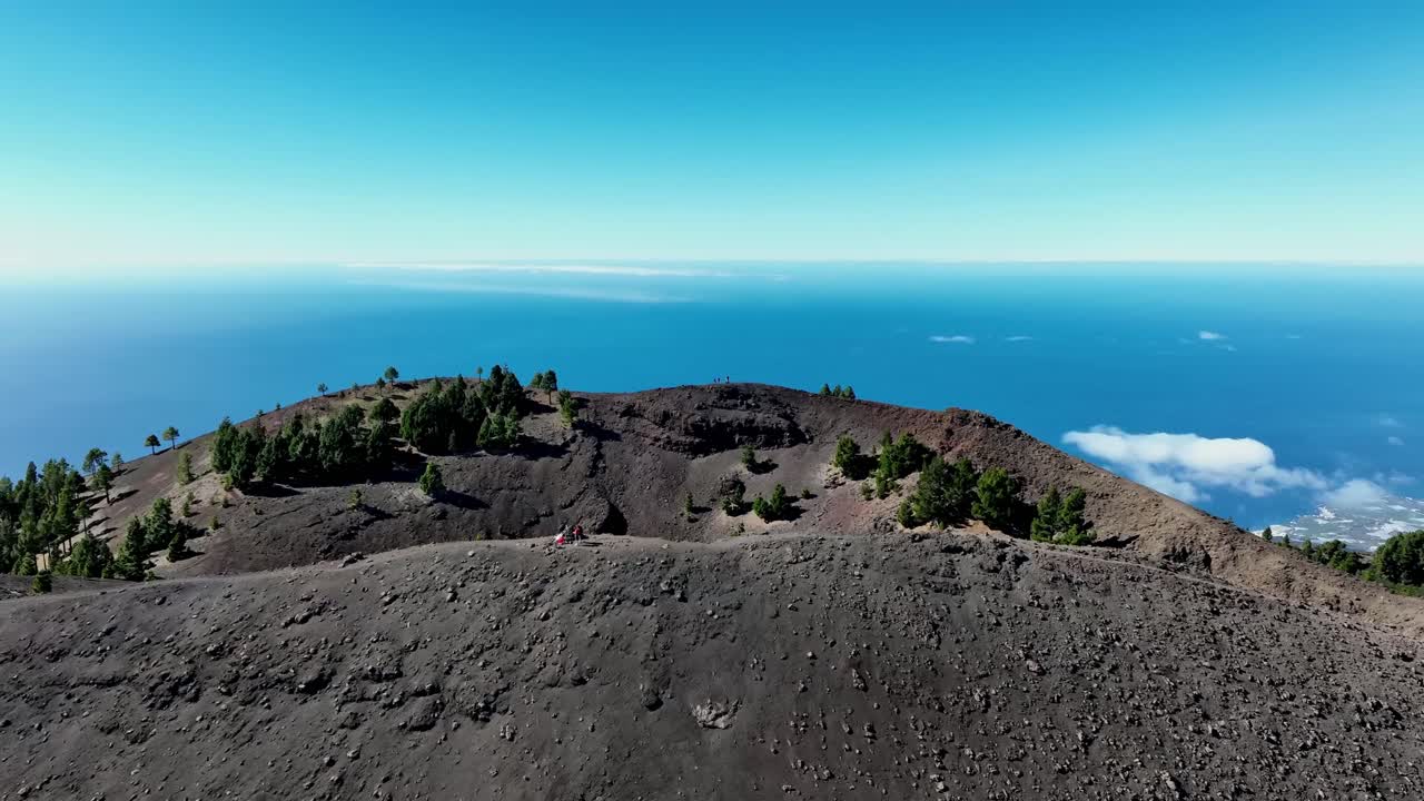 Aerial drone view of the landscape of La Palma, Canary Islands, Spain