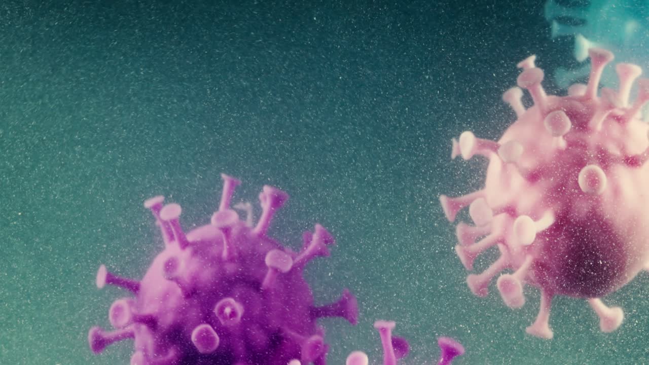 un macro de la molécula del virus del microscopio de la pandemia de la covid-19.