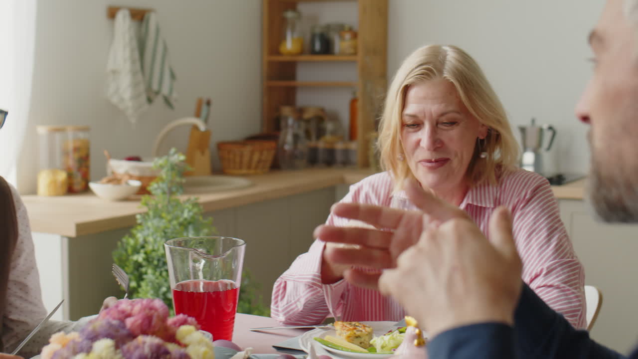 Family Members Speaking on Easter Dinner