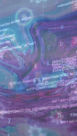 Animation of cyber attack warning and data processing over moving background