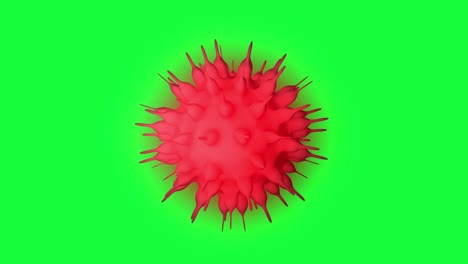 animated corona virus covid 19 3d loop ready in green screen spin rotation viruses and germs background, 4k 60fps