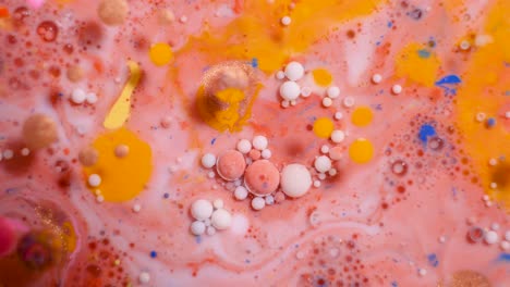 abstract liquid art with colorful bubbles